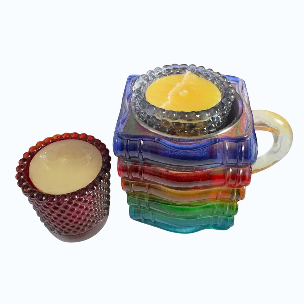 3D Stacked Book Mug With Votive Candle Holders
